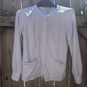 Healing Hands Megan Women's 4-Pocket Round Neck Warm-Up STRETCH Scrub Jacket